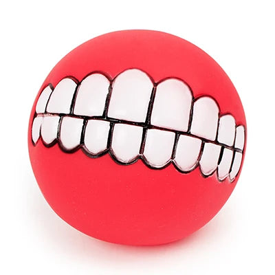 Silicone Dog Toy Ball - Funny Teeth