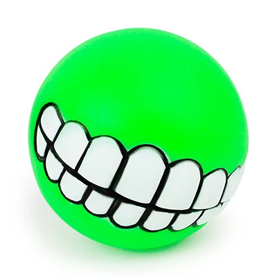 Silicone Dog Toy Ball - Funny Teeth