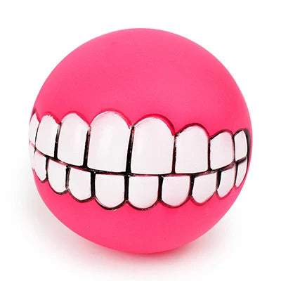 Silicone Dog Toy Ball - Funny Teeth