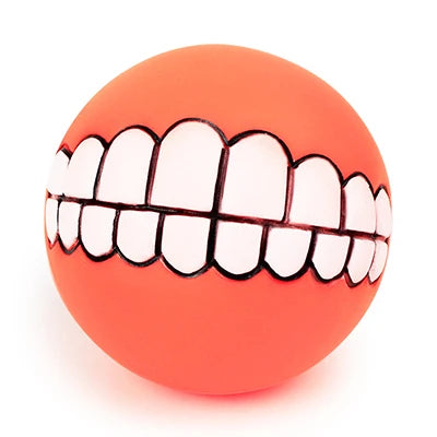 Silicone Dog Toy Ball - Funny Teeth