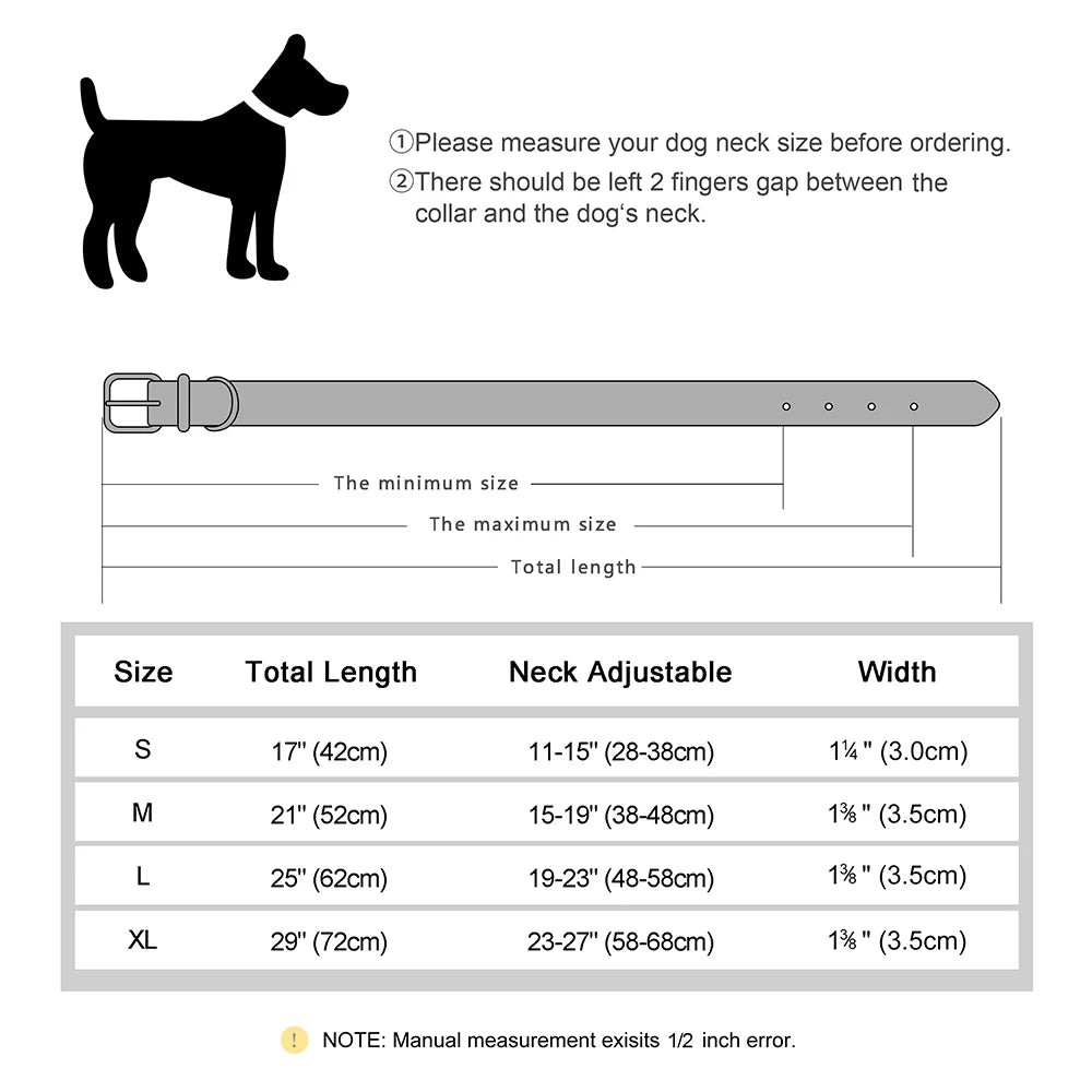 Reflective Personalized Dog Collar with ID Tag