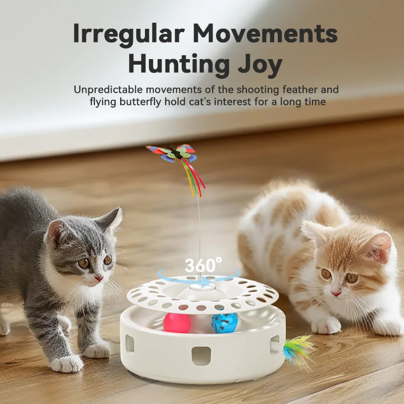 ROJECO 3-in-1 Smart Cat Toy Set with Butterfly, Balls, and Feather