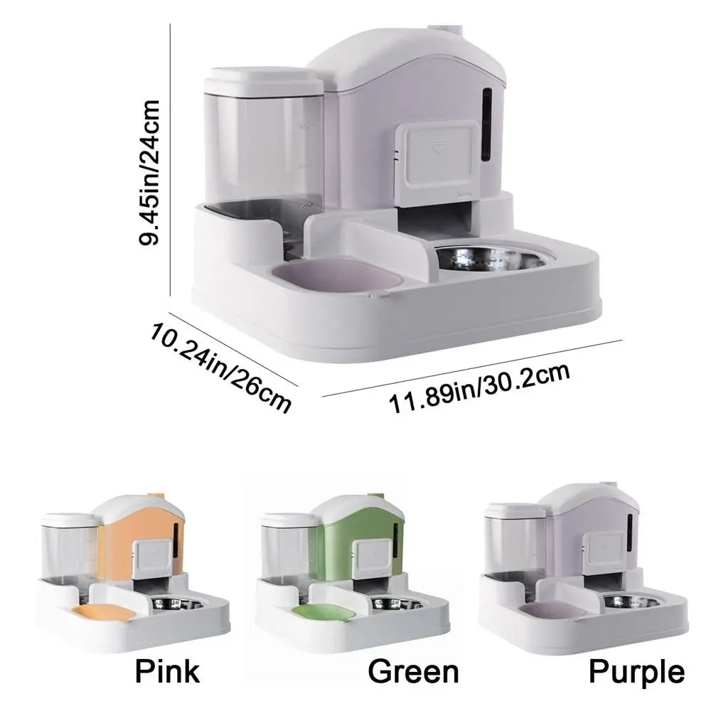 2-in-1 Automatic Cat Water Fountain & Feeder