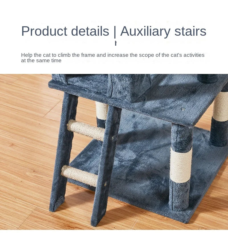 CozyPaws Multi-Layer Cat Tree Tower with Scratching Post and Ladder