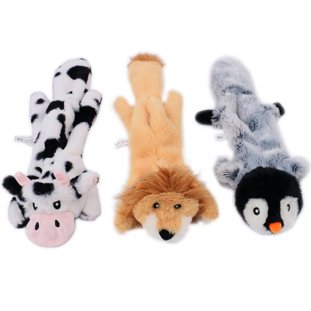 Simulated Animal No Stuffing Dog Toy with Squeakers and Crinkles