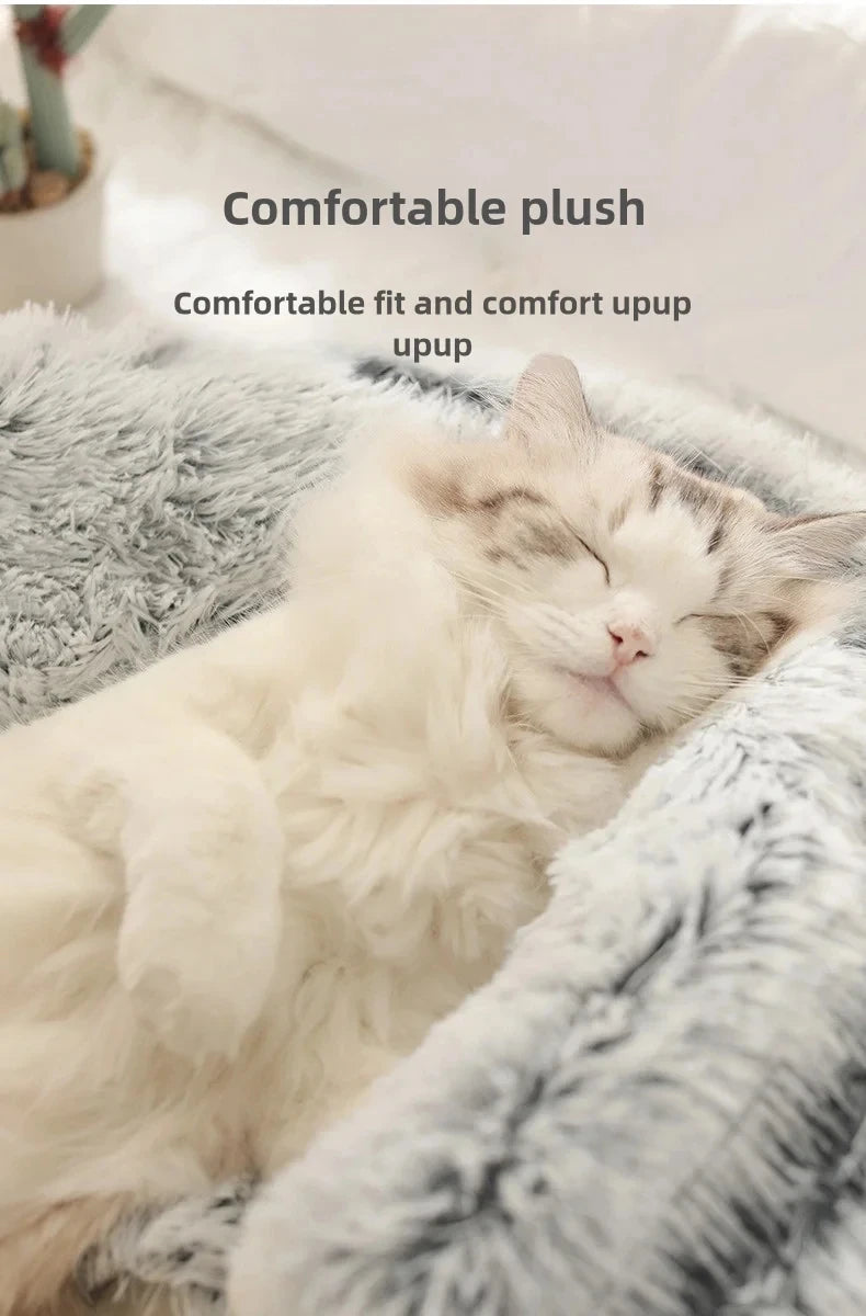 Winter Warm Plush Pet Bed – Semi-Enclosed Cozy House