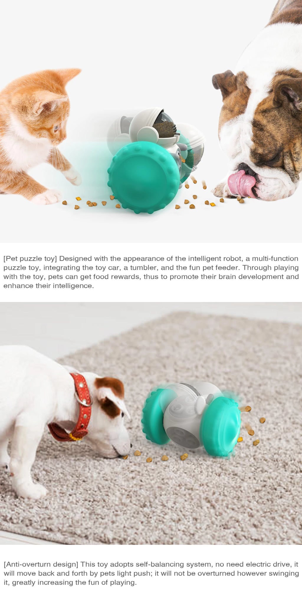 Interactive Treat Dispenser Toy – For Dogs & Cats
