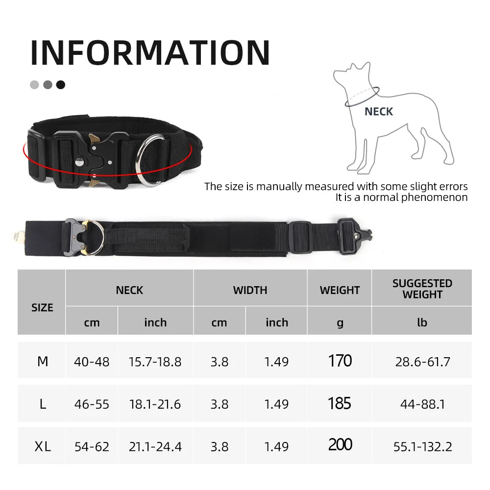 Tactical Dog Collar with Metal Buckle