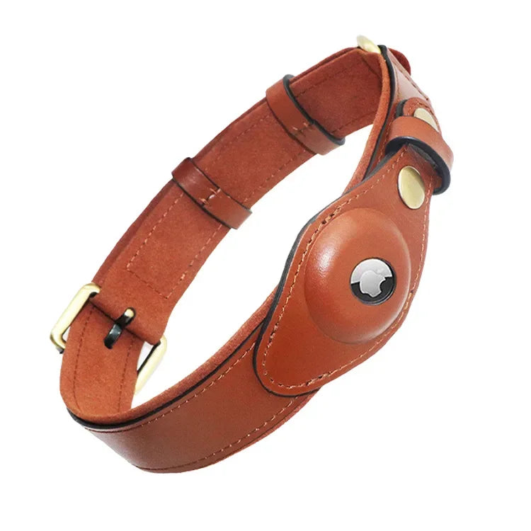 AirTag Holder Dog Collar – Leather