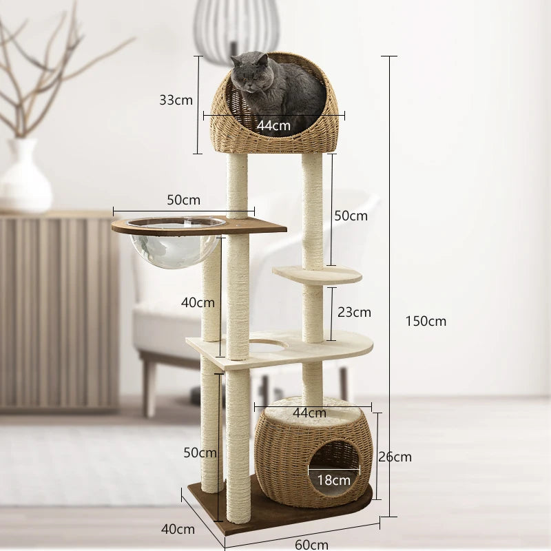 CozyPaws Large Cat Tree Tower with Hammock and Scratching Posts