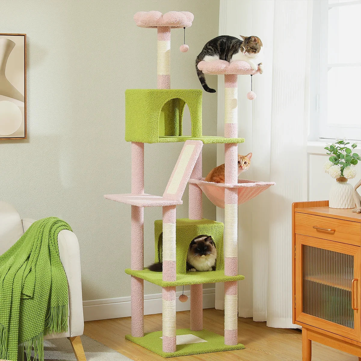 CozyPaws Large Cat Tree Tower with Scratching Posts