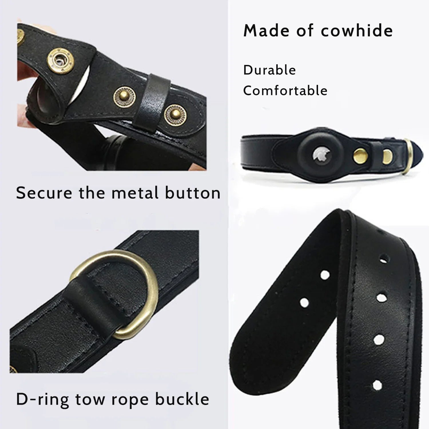 AirTag Holder Dog Collar – Leather