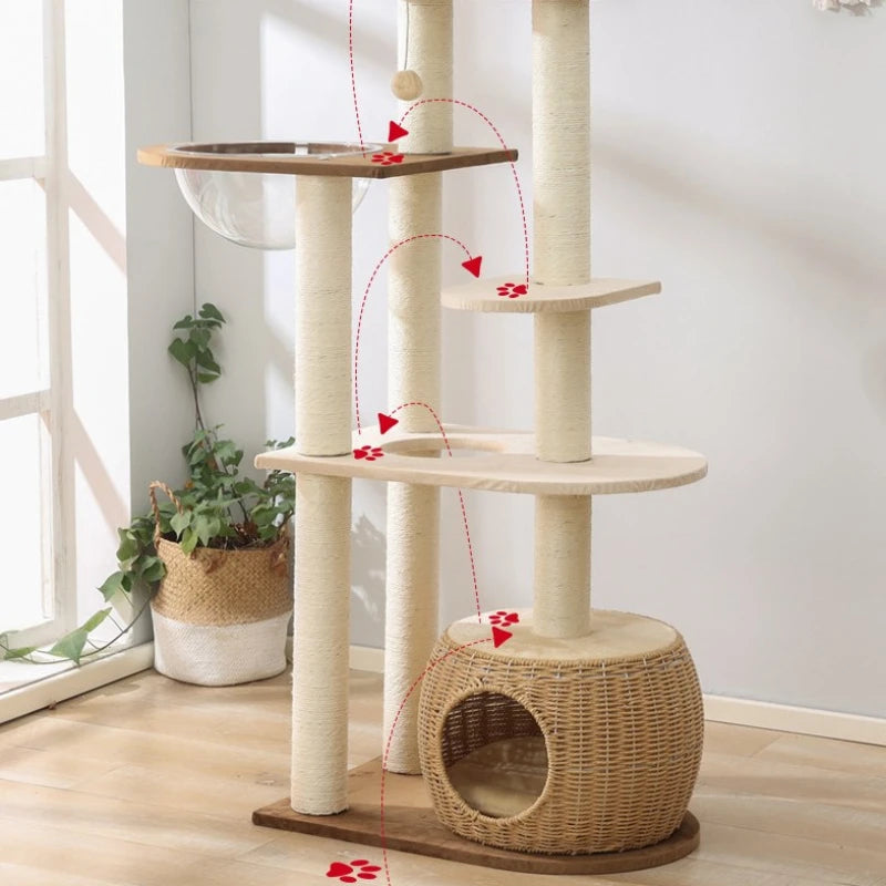 CozyPaws Large Cat Tree Tower with Hammock and Scratching Posts