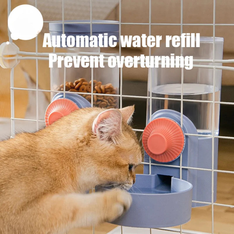 Automatic Hanging Pet Feeder & Water Bottle
