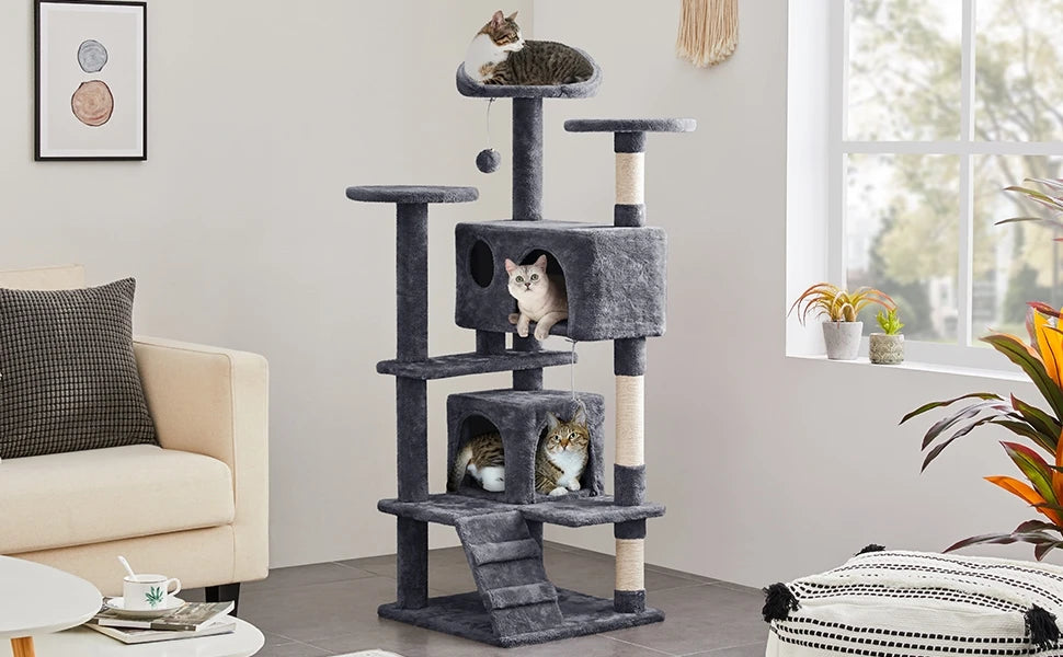 CozyPaws 54" Cat Tree with Condos, Balls & Scratching Posts