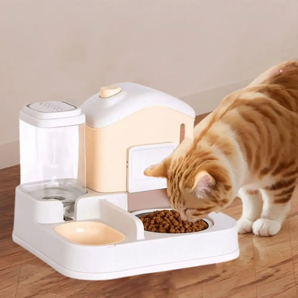 2-in-1 Automatic Cat Water Fountain & Feeder