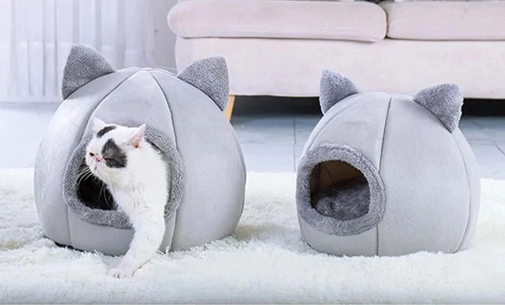🛏️ CozyPet Tent Bed – Self-Warming Hideaway for Cats & Small Dogs