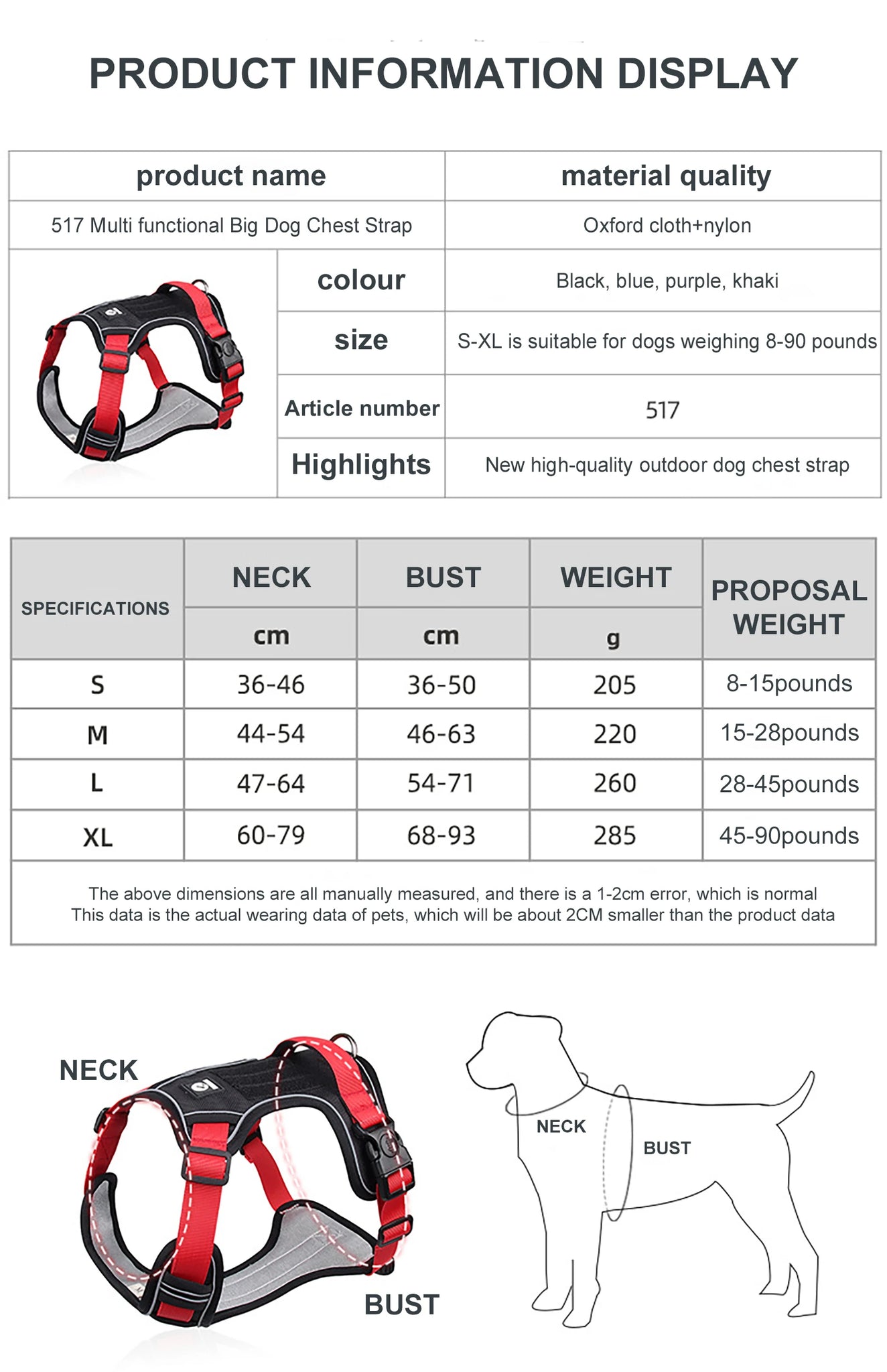 ToughPaws Reflective Dog Harness