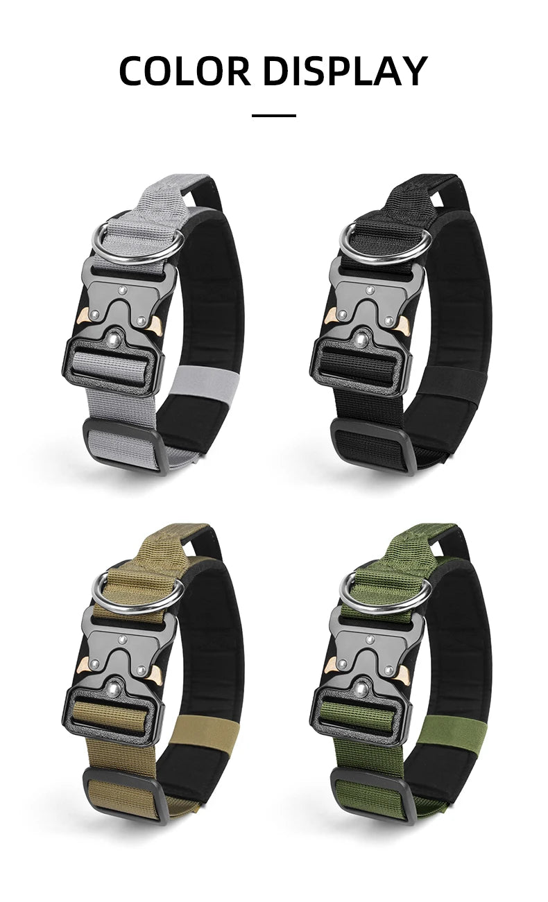 Tactical Dog Collar with Metal Buckle