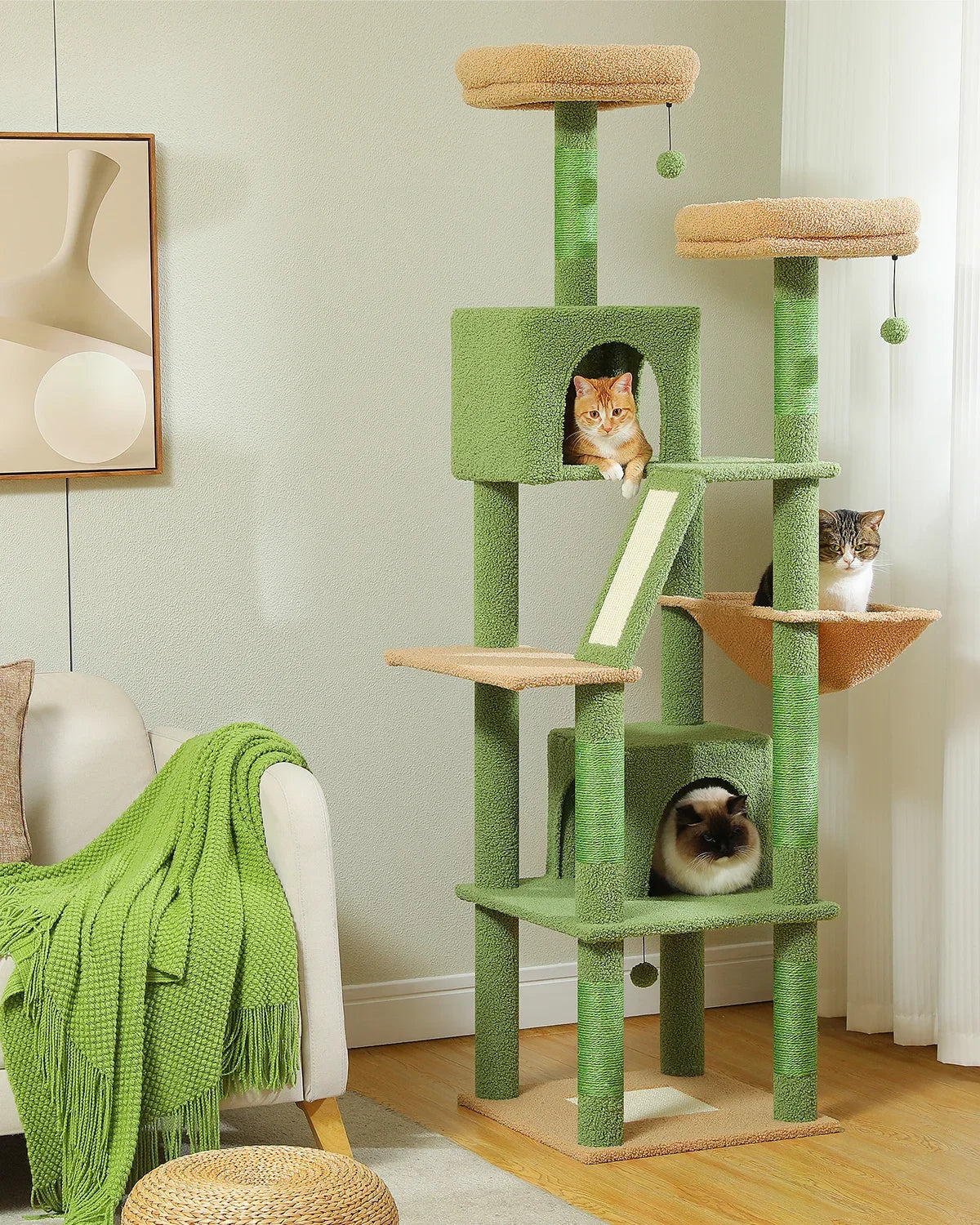 CozyPaws Large Cat Tree Tower with Scratching Posts