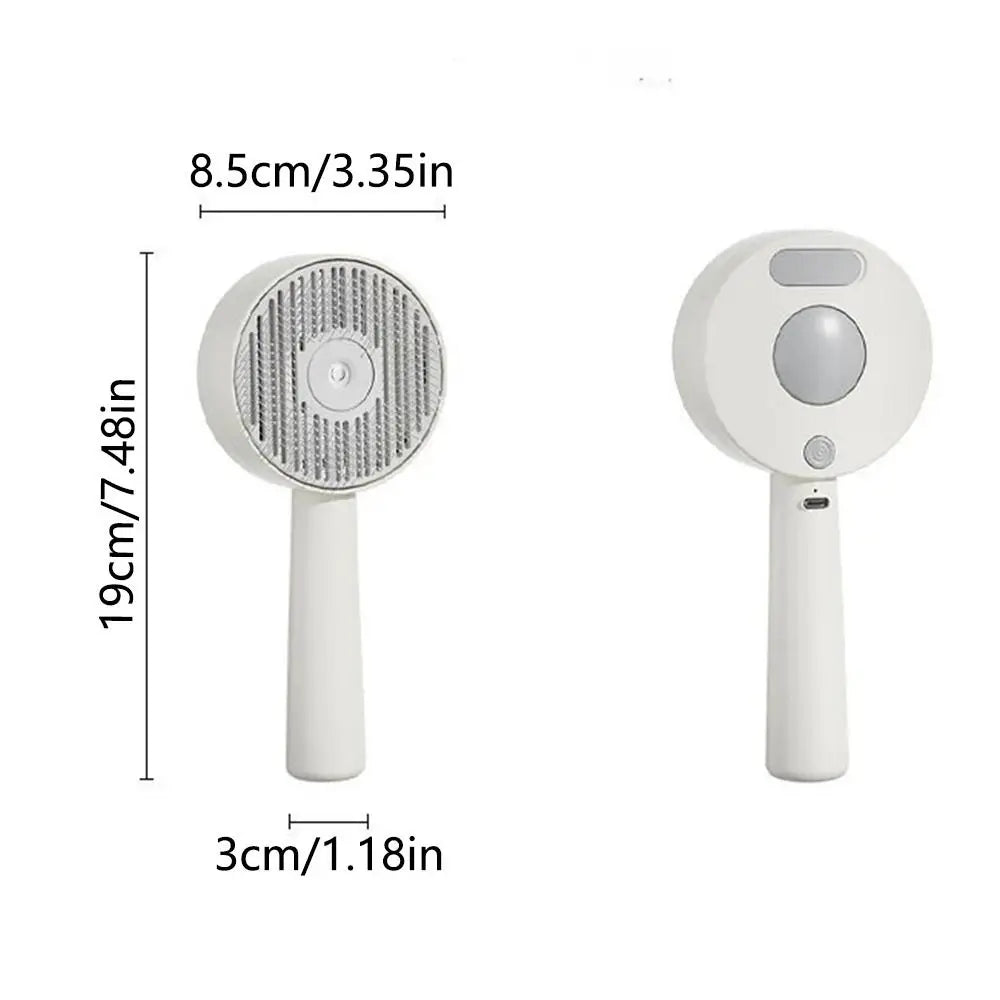 Anti-Static Pet Comb with Spray & One-Click Cleaning