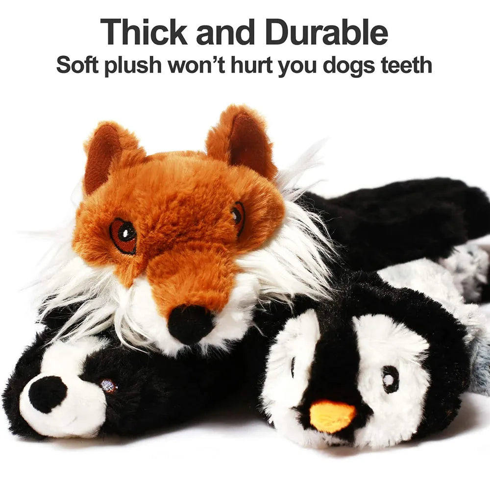 Simulated Animal No Stuffing Dog Toy with Squeakers and Crinkles