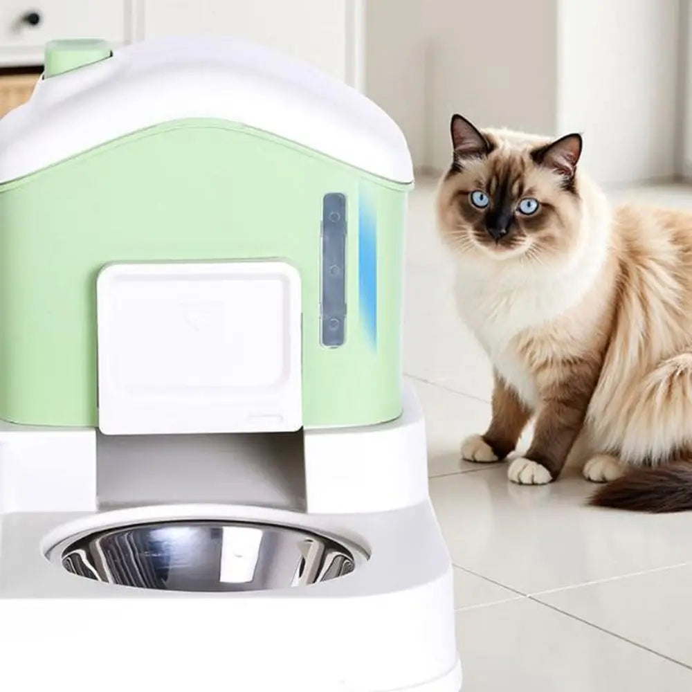 2-in-1 Automatic Cat Water Fountain & Feeder