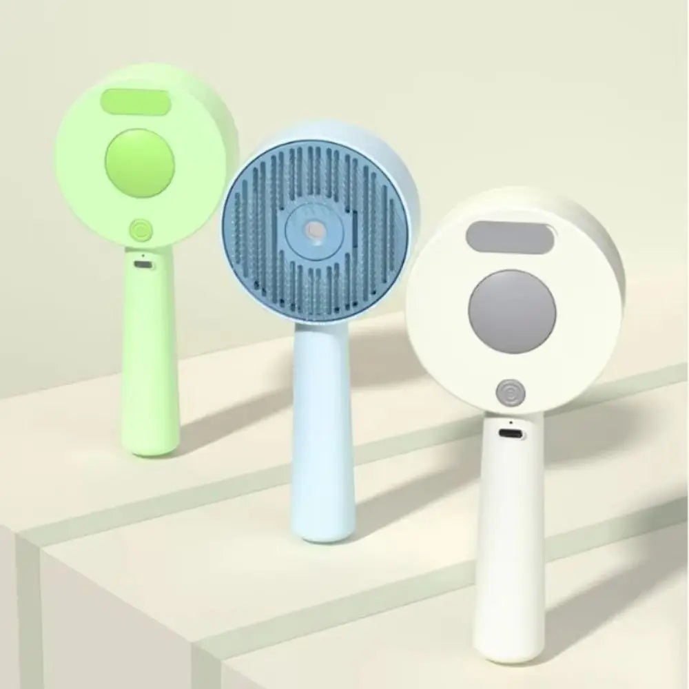 Anti-Static Pet Comb with Spray & One-Click Cleaning