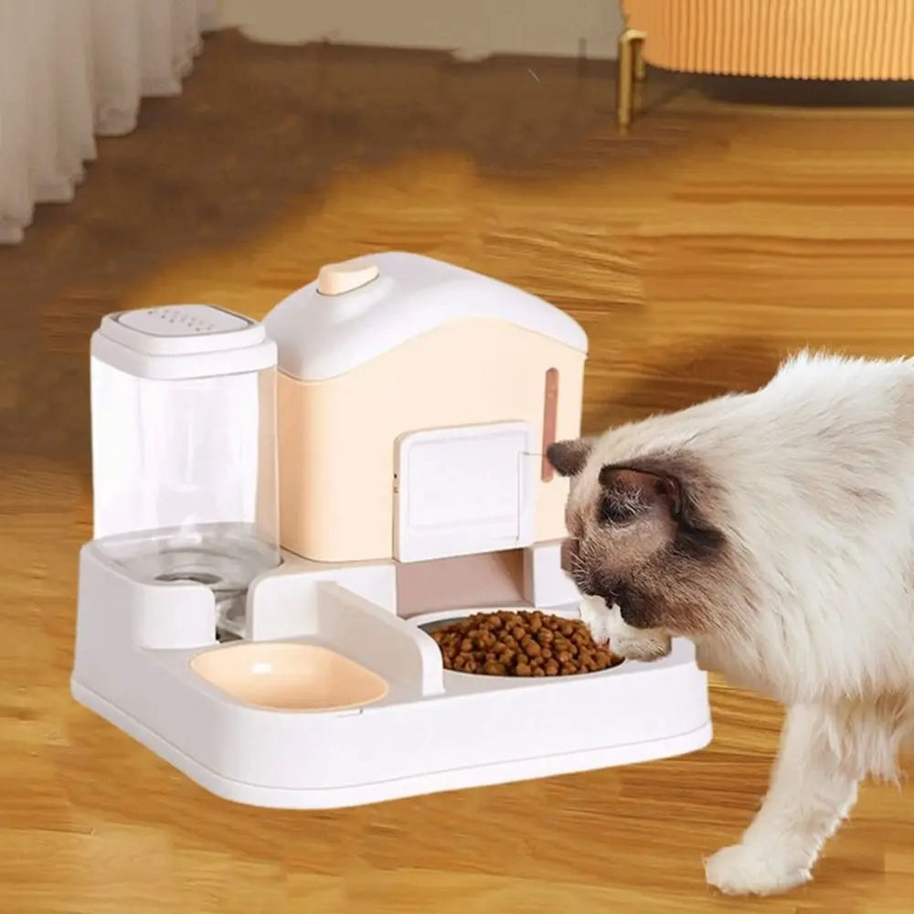2-in-1 Automatic Cat Water Fountain & Feeder