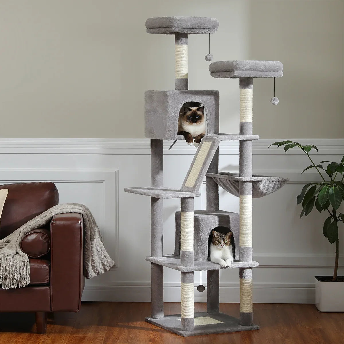 CozyPaws Large Cat Tree Tower with Scratching Posts