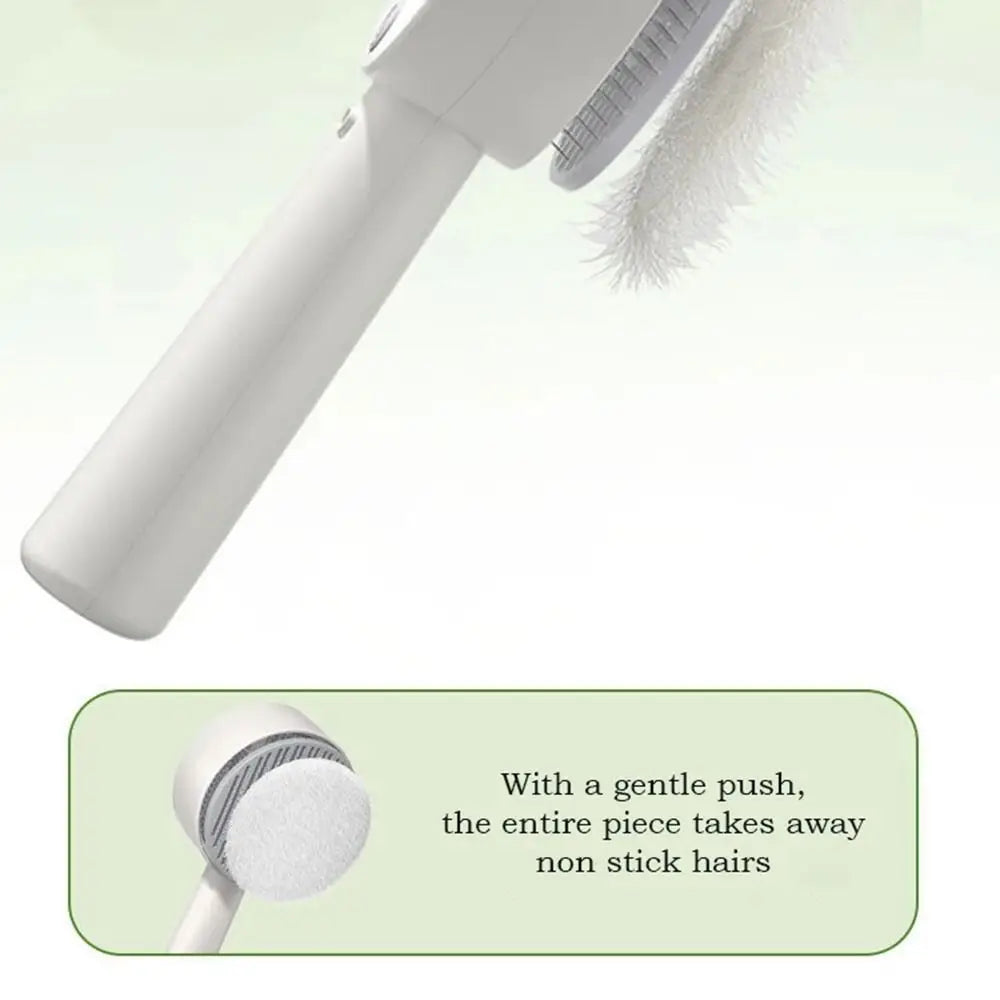 Anti-Static Pet Comb with Spray & One-Click Cleaning