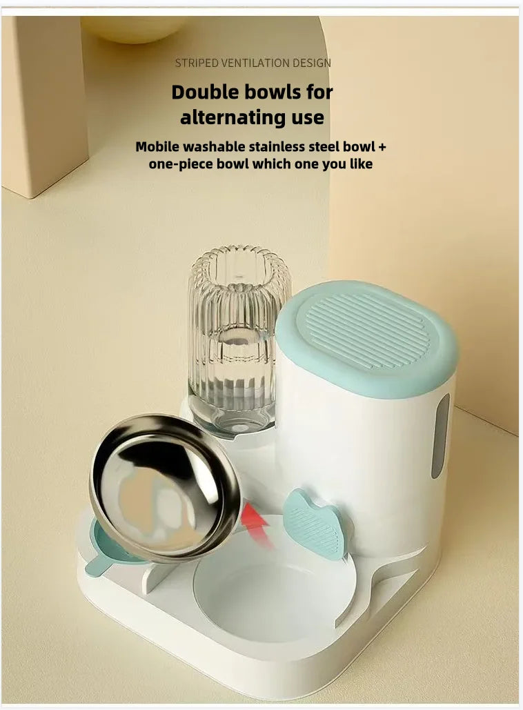 🐾 Automatic Pet Feeder & Water Dispenser Bowl