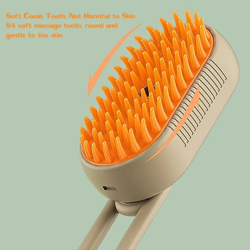 3-in-1 Steamy Pet Grooming BrushTangled and Loose Hair