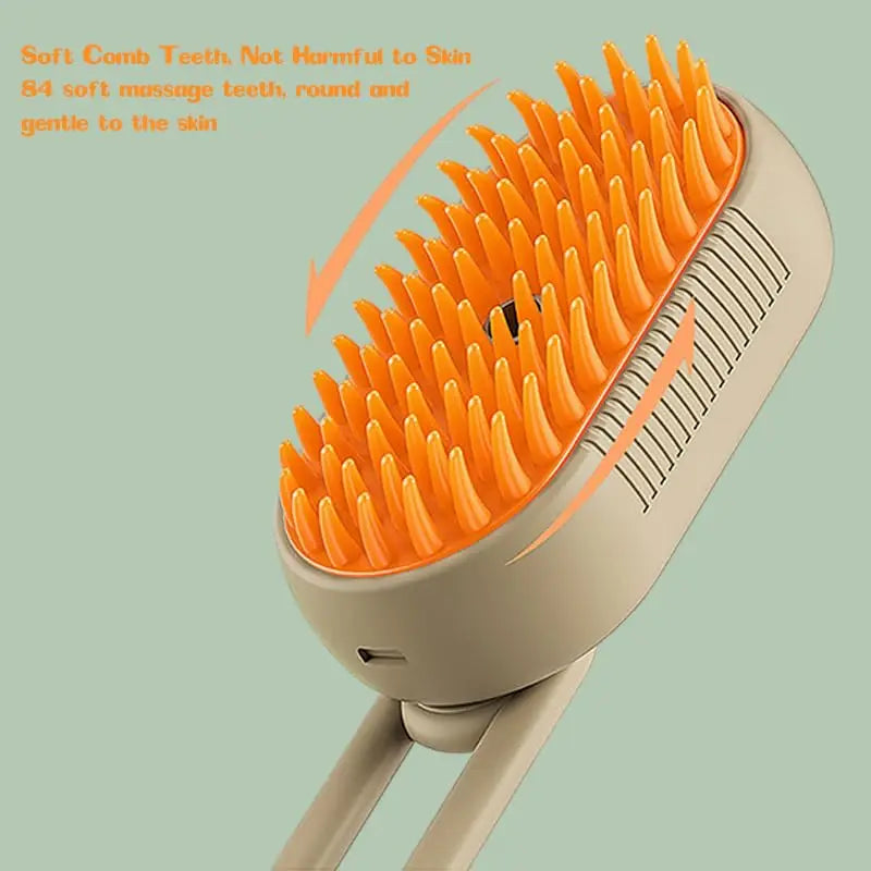3-in-1 Steamy Pet Grooming BrushTangled and Loose Hair