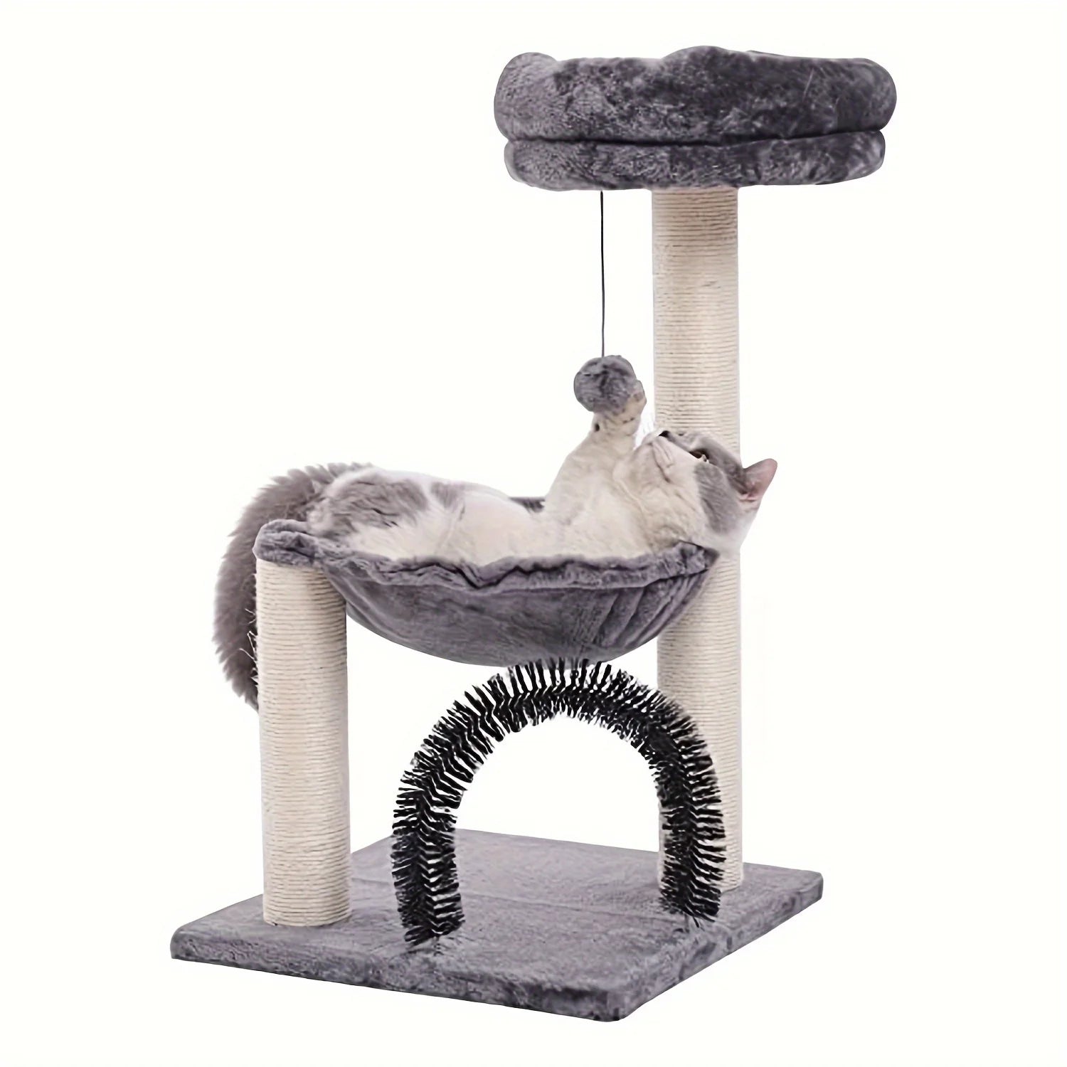CozyPaws Multi-Level Cat Tower with Scratching Posts and Plush Basket