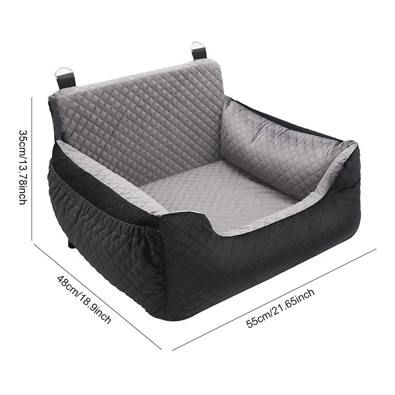 CozyPaws Dog Car Booster Seat with Storage Pocket