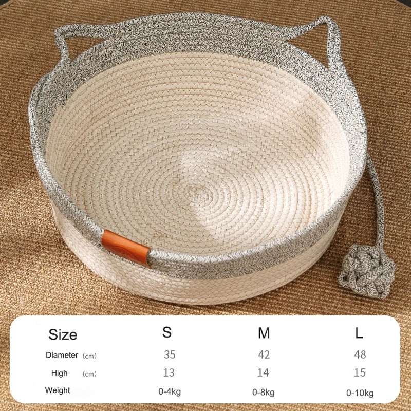 Madden Handwoven Rattan Cat Bed Basket