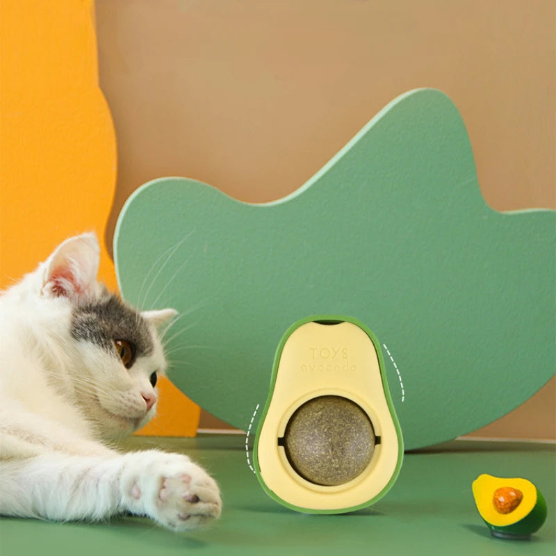 Catnip Wall Ball – Rotatable Stick-On Toy