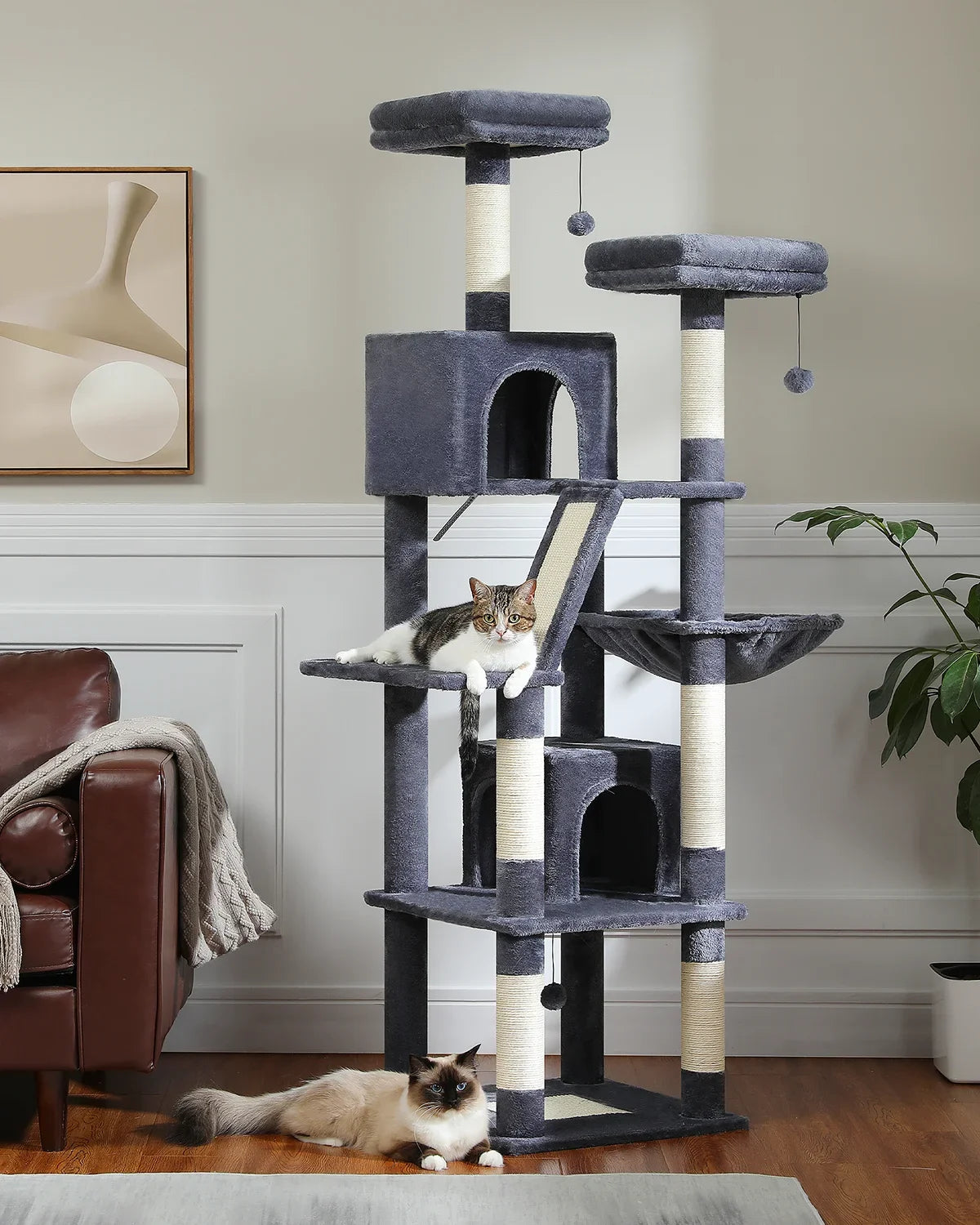 CozyPaws Large Cat Tree Tower with Scratching Posts