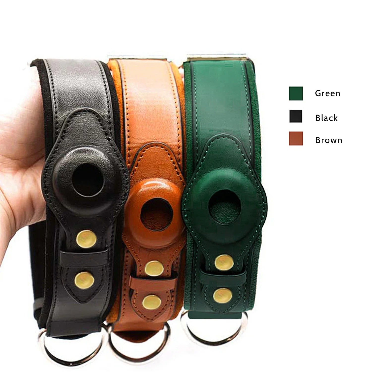 AirTag Holder Dog Collar – Leather