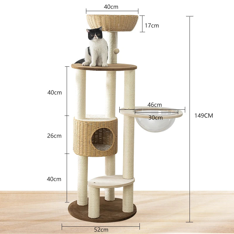 CozyPaws Large Cat Tree Tower with Hammock and Scratching Posts