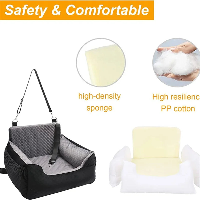 CozyPaws Dog Car Booster Seat with Storage Pocket