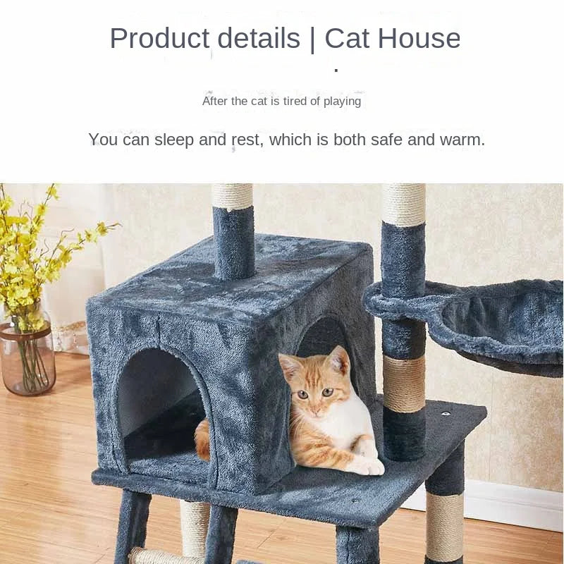 CozyPaws Multi-Layer Cat Tree Tower with Scratching Post and Ladder