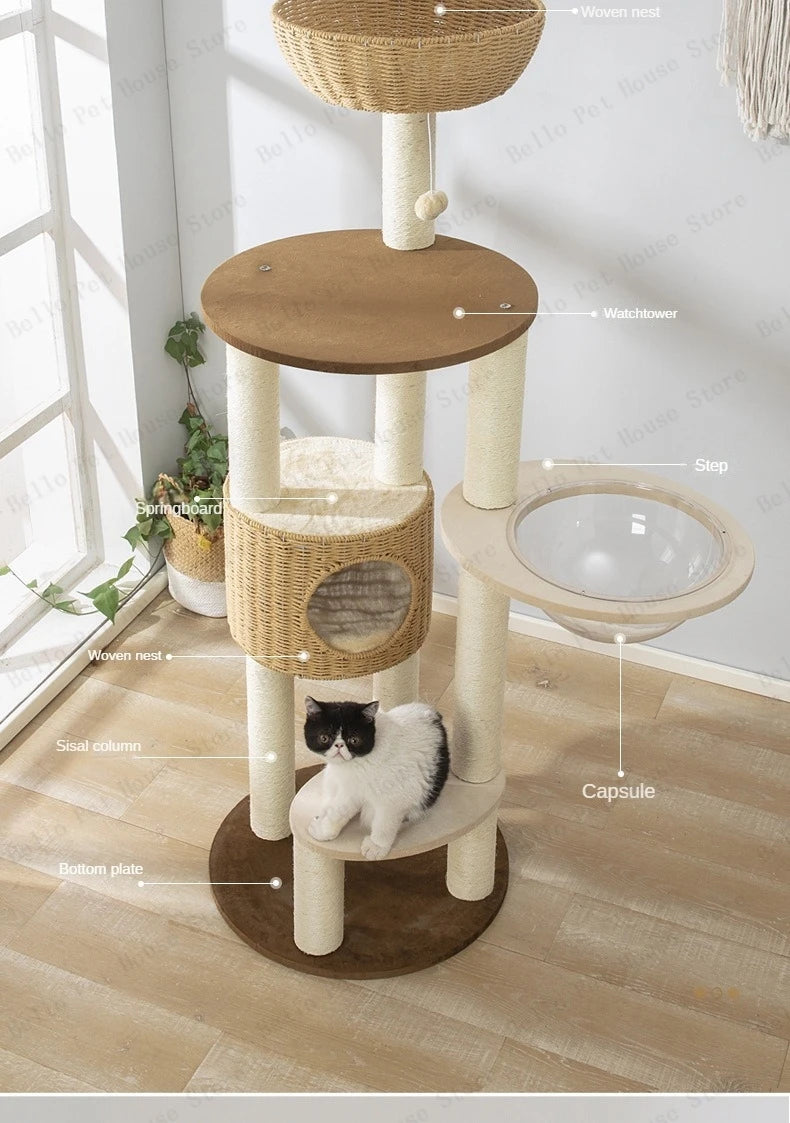 CozyPaws Large Cat Tree Tower with Hammock and Scratching Posts