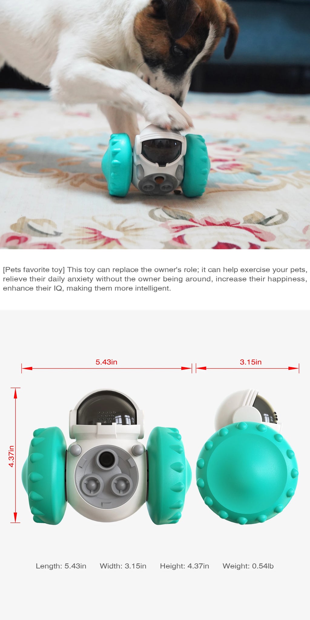 Interactive Treat Dispenser Toy – For Dogs & Cats