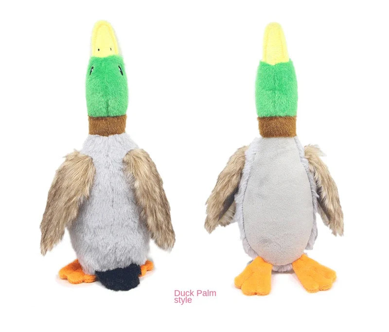 Plush Wild Duck Dog Toy with Squeaker