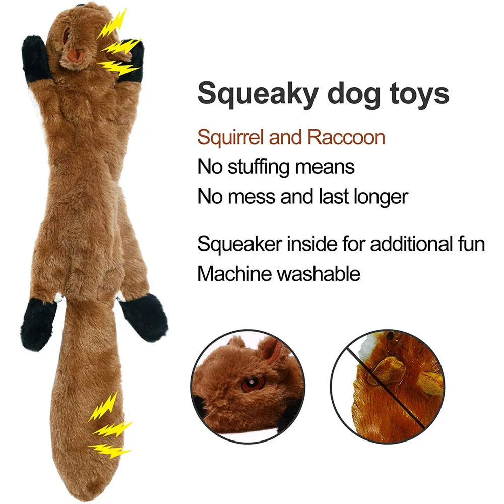 Simulated Animal No Stuffing Dog Toy with Squeakers and Crinkles