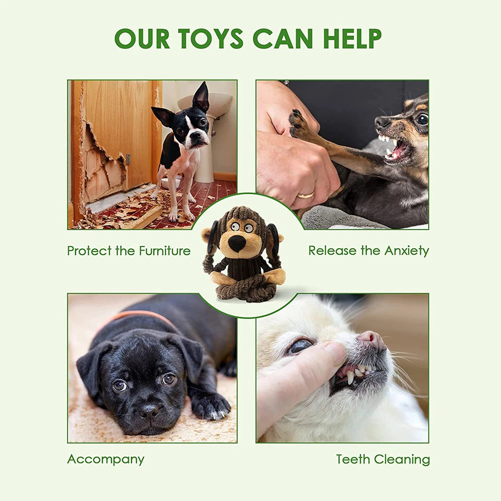 Squeaky Monkey, Cow, or little Bear - Dog Toy