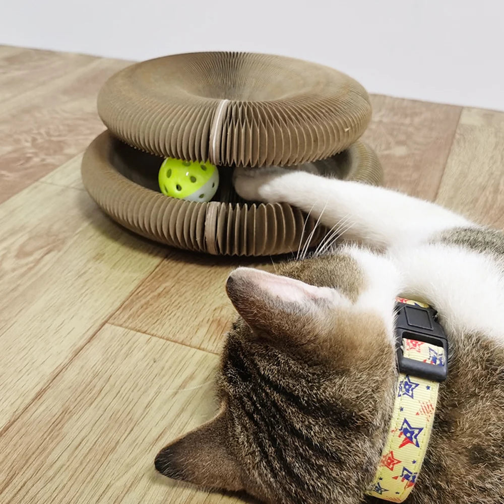 Foldable Cat Scratch Board with Bell