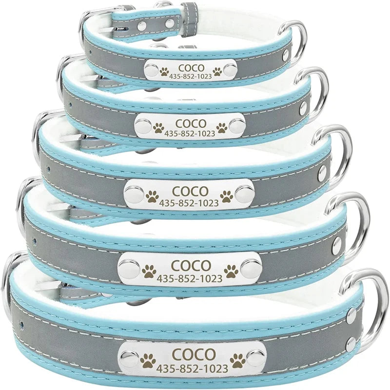 Personalized Reflective Dog Collar with ID Tag